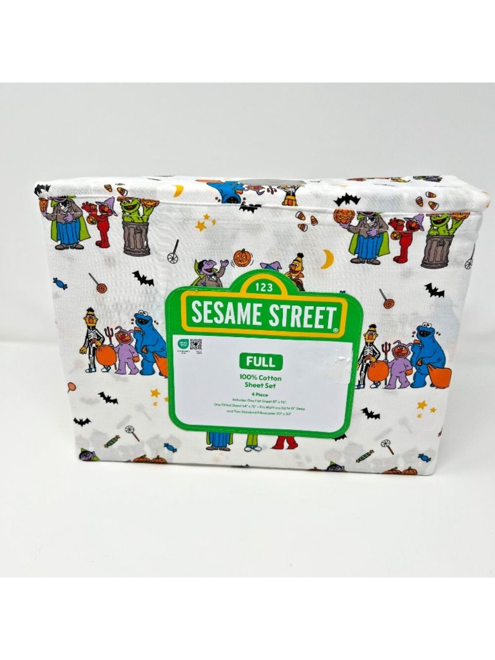 Sesame Street Halloween Full Size Sheet Set 100% Cotton Trick or Treating